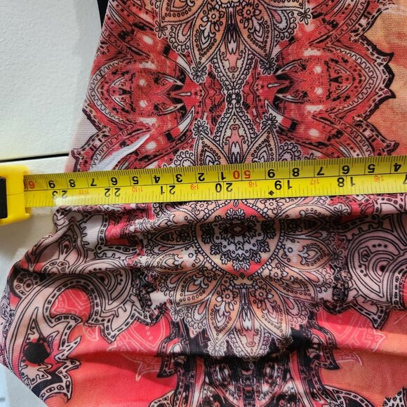 Cato Woman Paisley Print Tunic Top Size 18/20W Black & Multicolor Short Sleeve - Picture 10 of 11